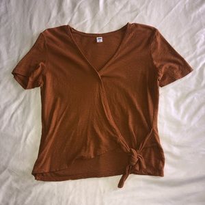 Never worn brown tie blouse